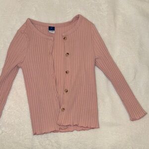 Old Navy Pink Ribbed Button-Down Top